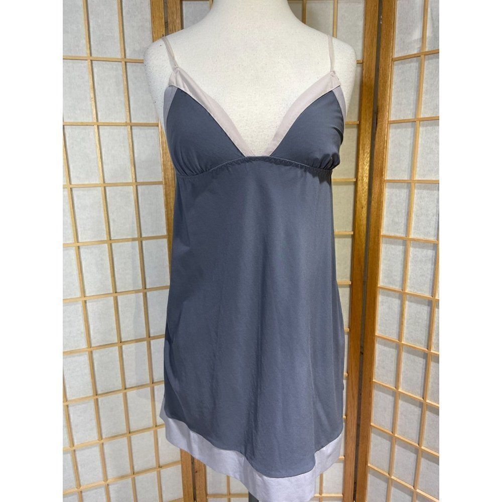 Y2K Victoria's Secret Sm Gray Satin Babydoll Chemise Nightgown Adjustable Strap